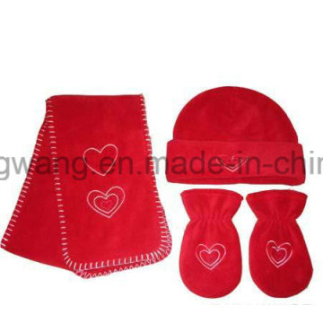 Günstige Winter Warm Lady Stricken Polar Fleece Set